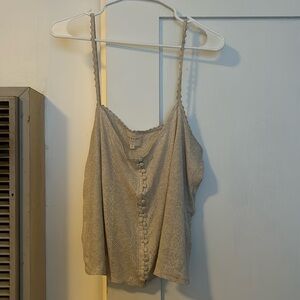 Sézane cream colored cropped tank